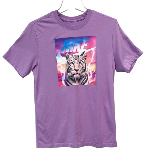 Nike Purple Graphic T-shirt Tiger Sz M - Picture 1 of 6